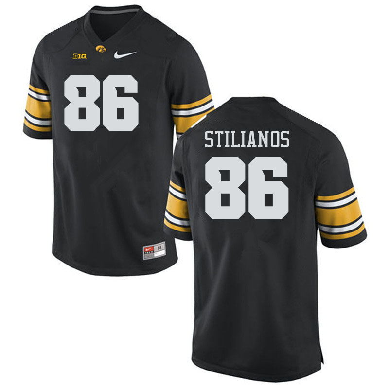 Men #86 Steven Stilianos Iowa Hawkeyes College Football Alternate Jerseys Sale-Black